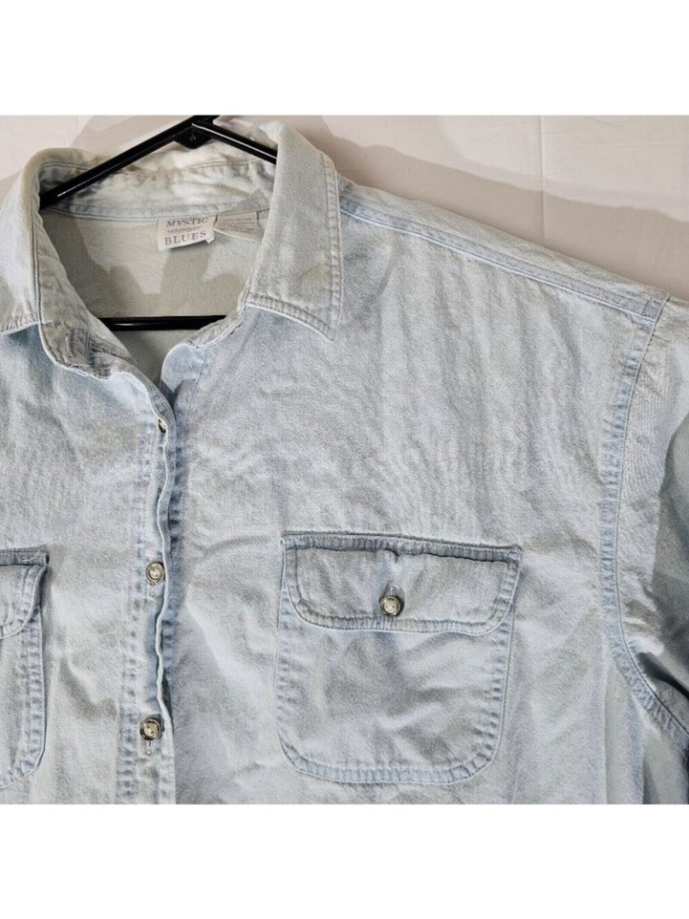 READ Vintage Mystic Blues Button Up Shirt Womens 20W Plus Long Sleeve Denim 90s - Picture 3 of 9